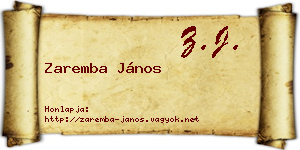 Zaremba János névjegykártya