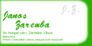 janos zaremba business card